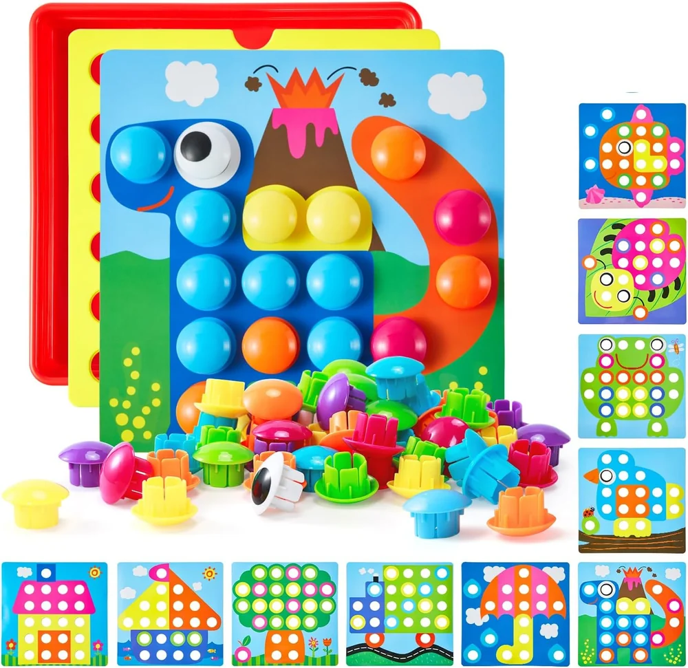 Mosaico de botões coloridos