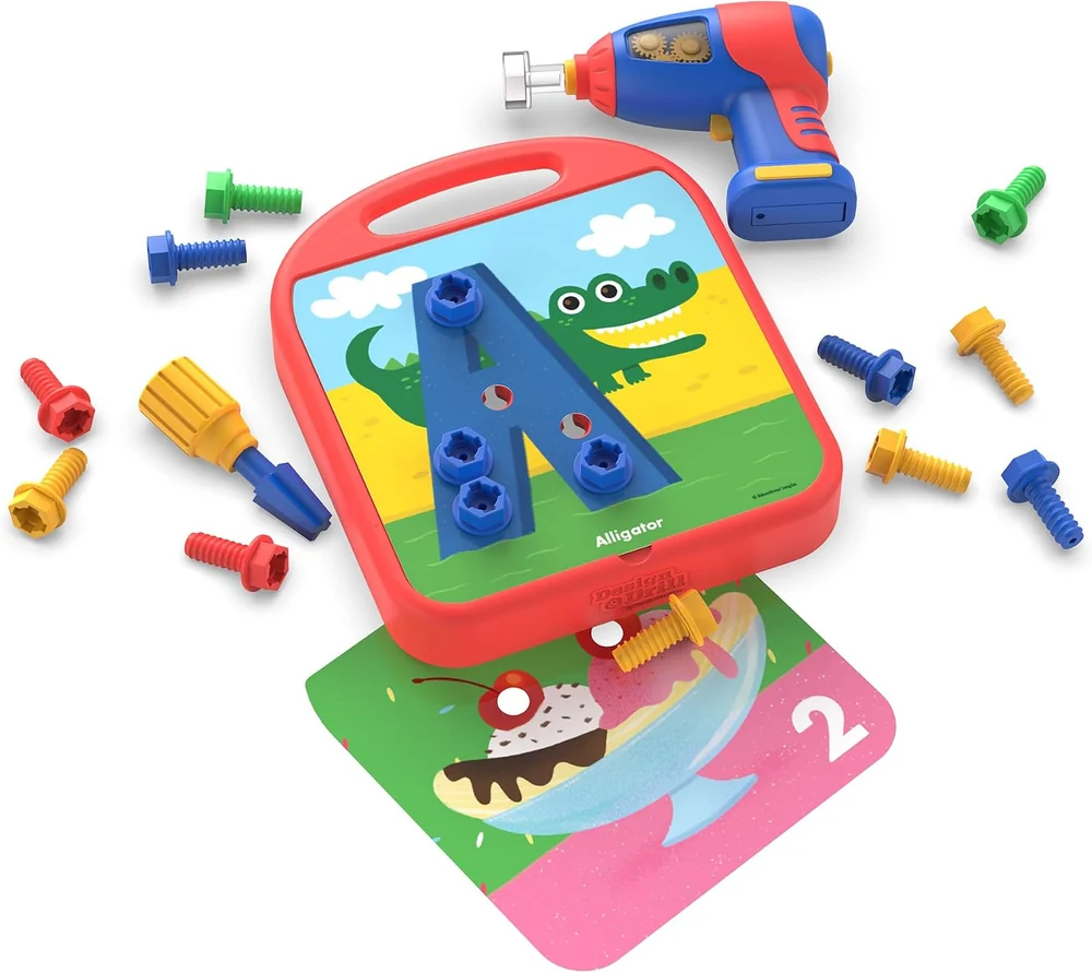 Kit de construção com furadeira — ABC e números